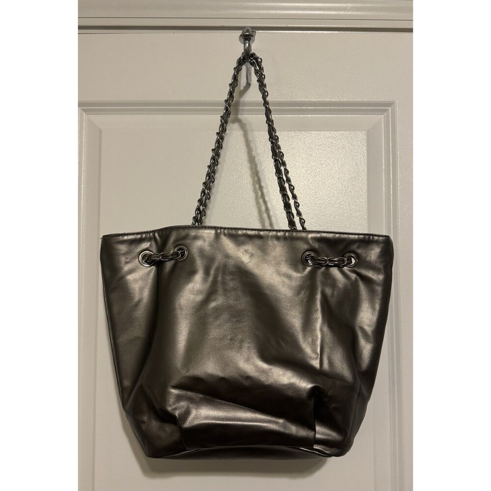 New Geir Ness Laila By DisneySilver Chain Handle Bag Reversible Pink/Pewter